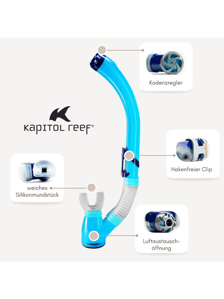 Kapitol Reef Schnorchel Ventilschnorchel Tauchen Kapitol Reef Profiqualität aquamarin günstig kaufen onesize