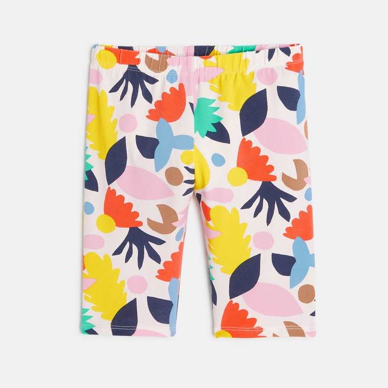Cycliste fille à motifs abstraits en coton recyclé blanc Catimini