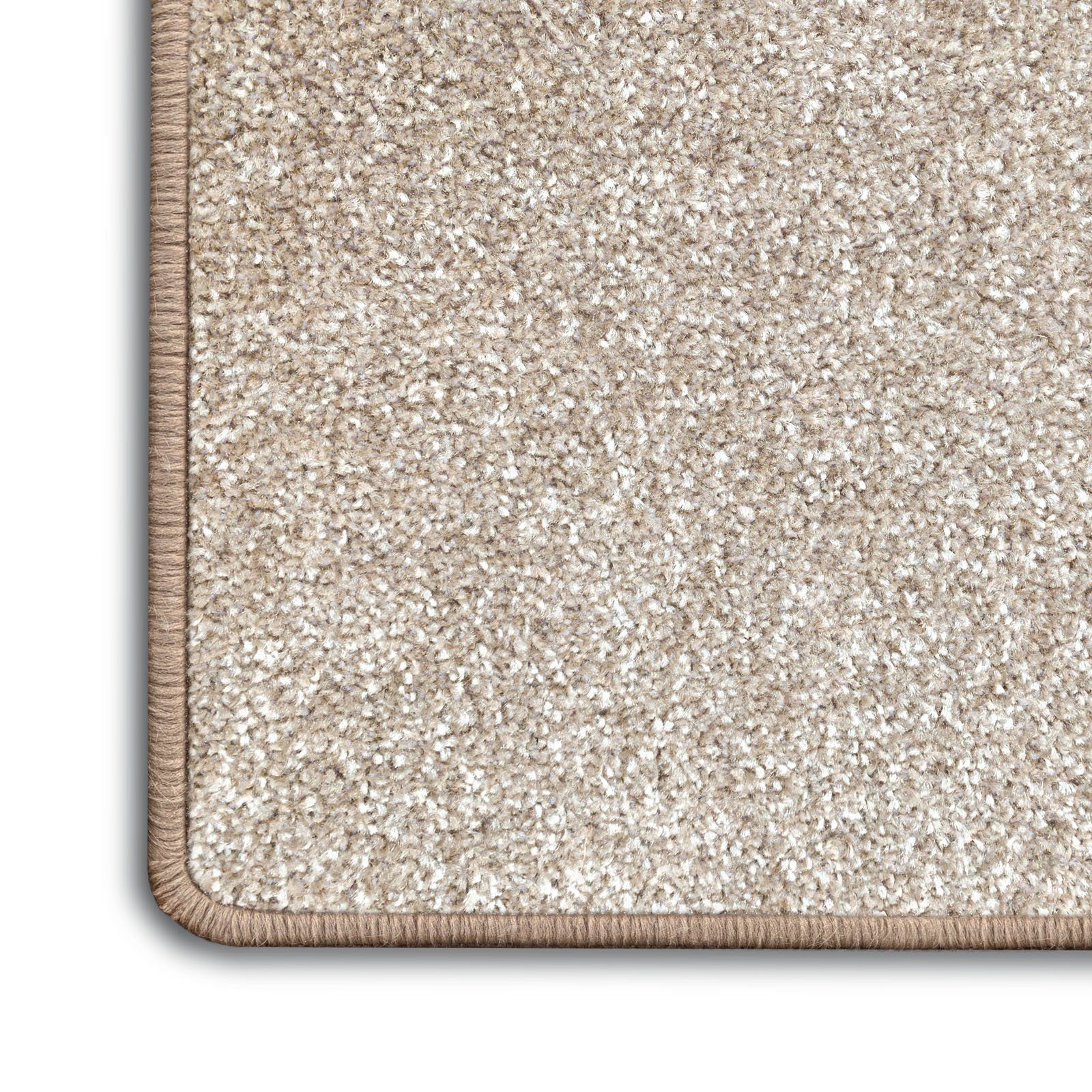 Hochflor-Bettumrandung Lyon Beige 73, 3 Größen, Teppichläufer, ideal im Schlafzimmer Floordirekt, Höhe 10 mm, (3-tlg), Velours