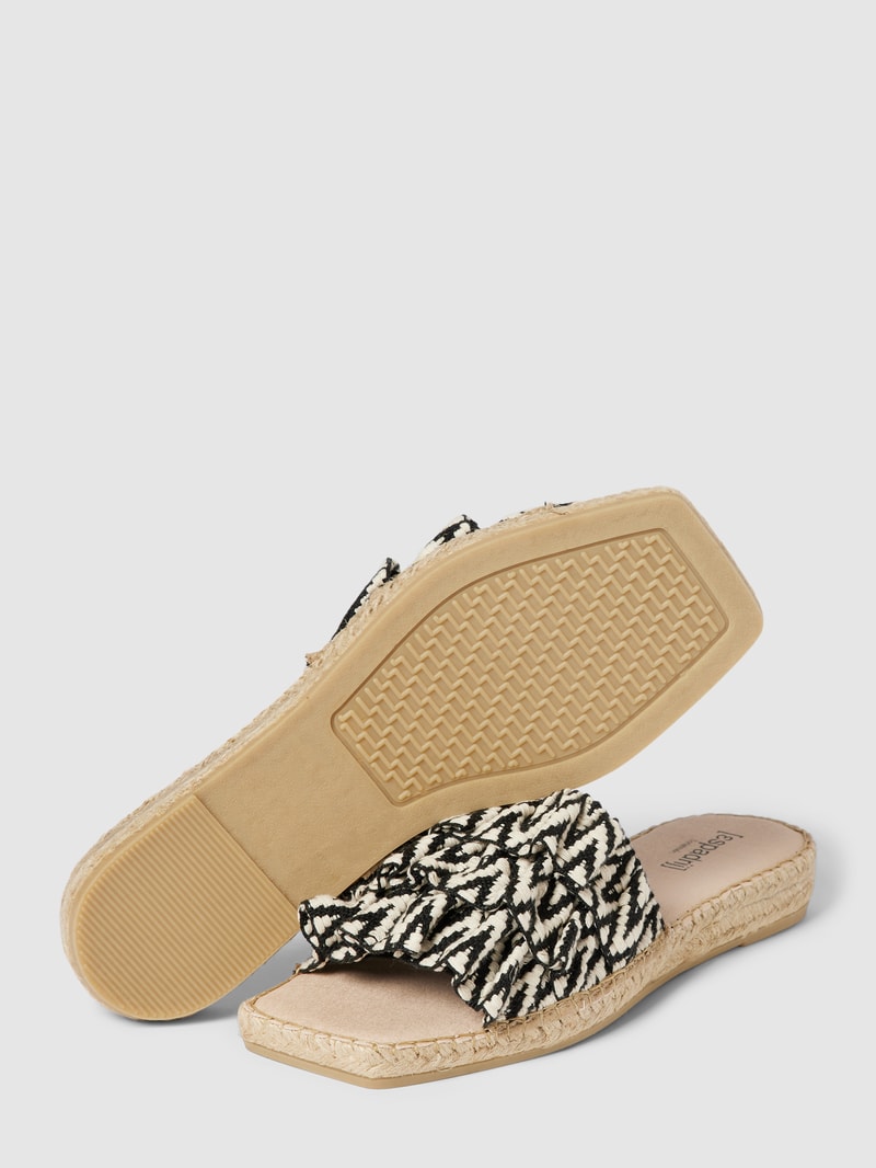 Slides mit Allover-Muster Modell 'Carré' in schwarz