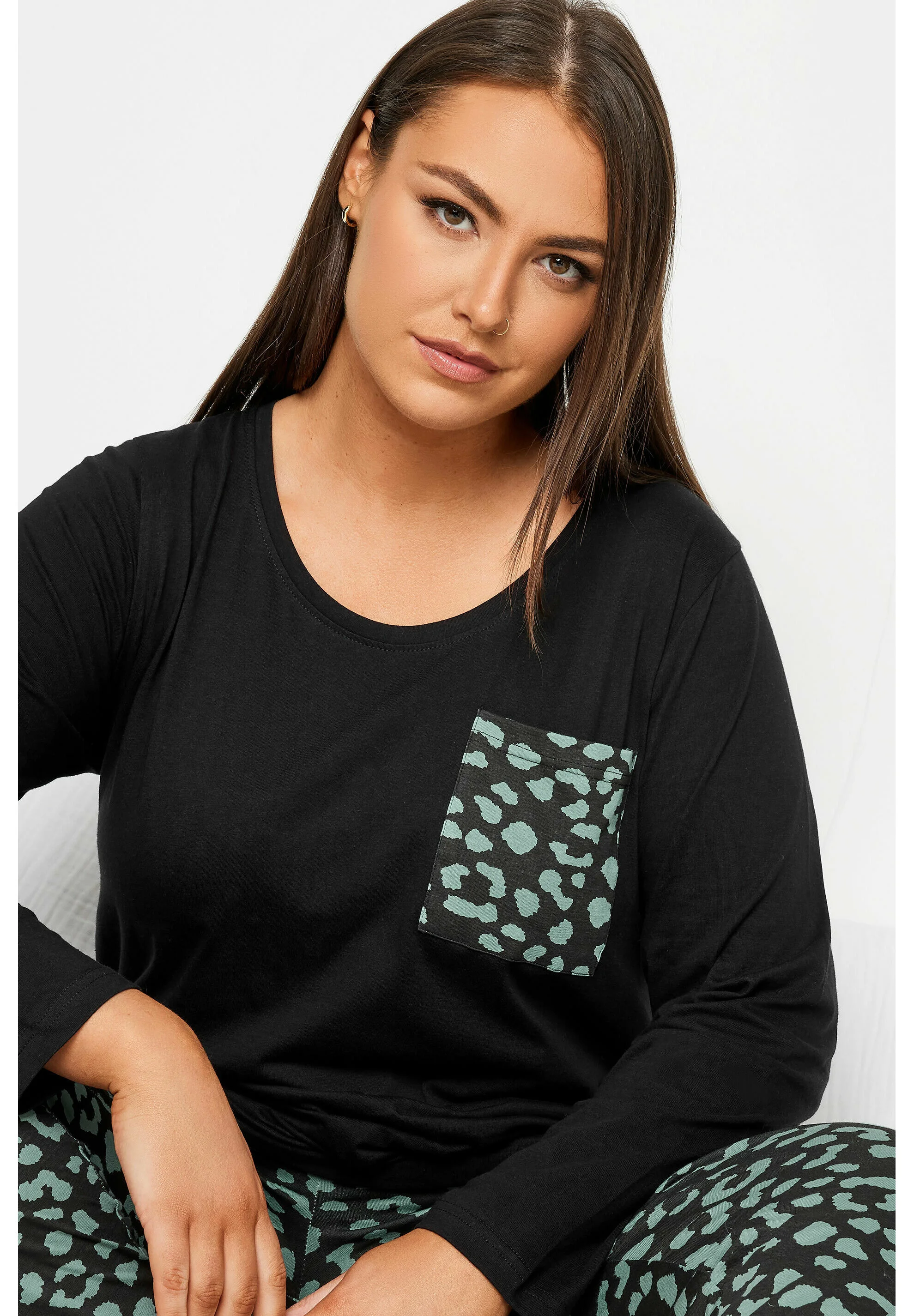 Yours Clothing CONJUNTO DE MANGA LARGA - Pijama