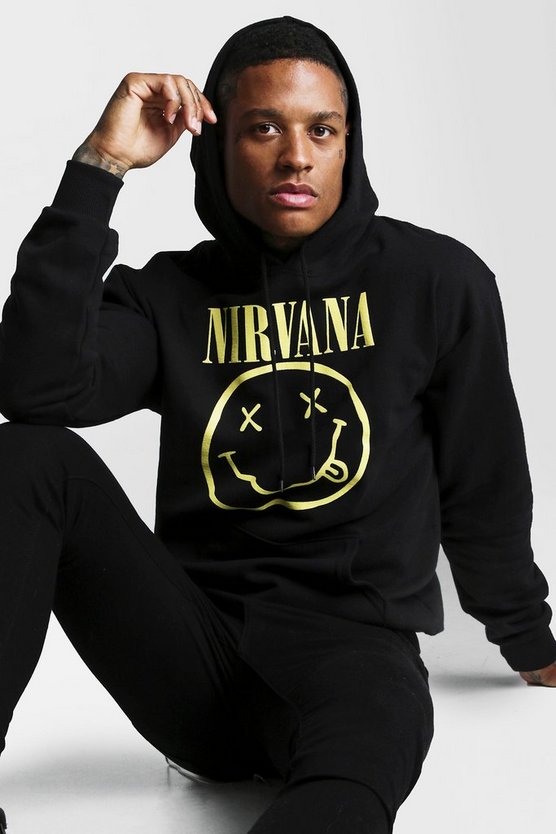 Hoodie mit lizenziertem Nirvana-Print
