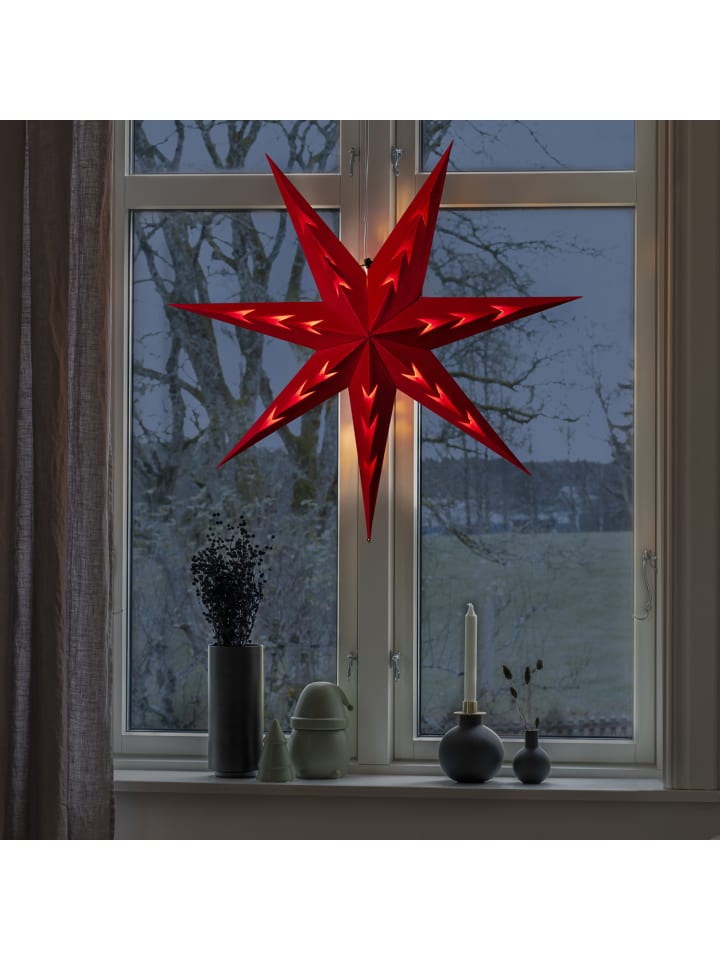 Konstsmide Papierstern mit Samt Leuchtstern Faltstern hängend D: 78cm in rot günstig kaufen onesize
