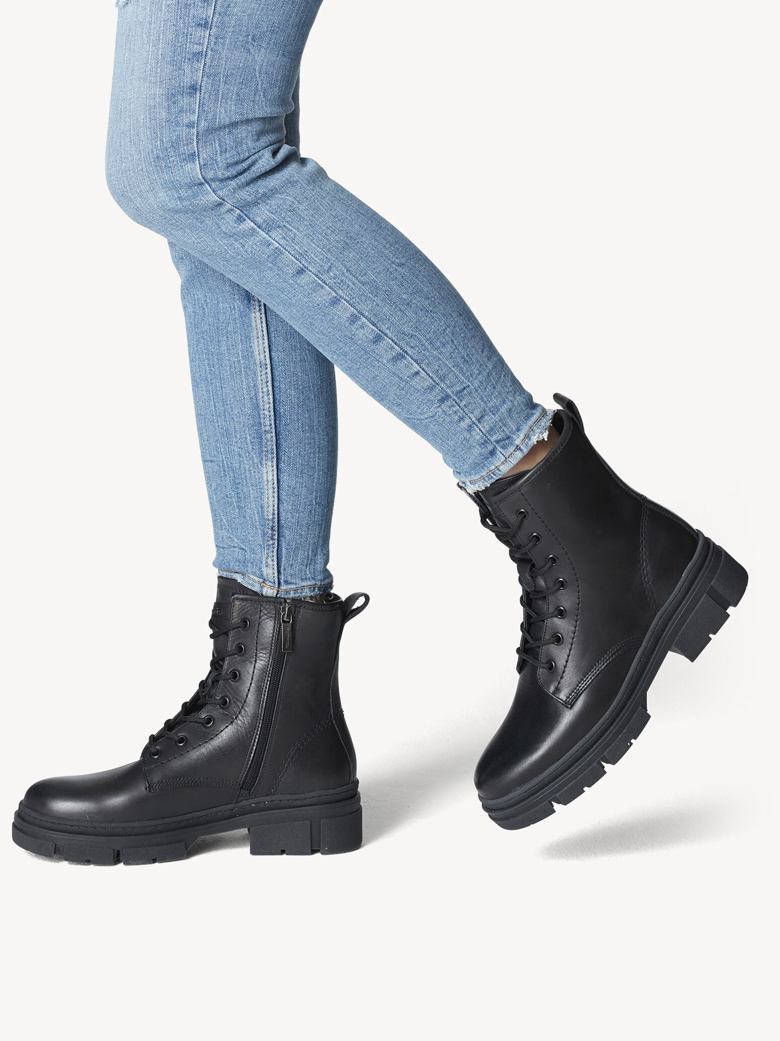 Bottine en cuir - noir