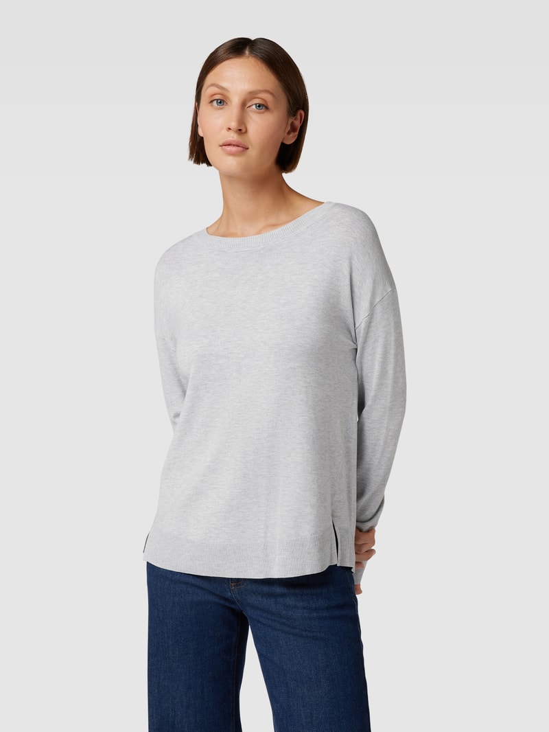 Longsleeve mit U-Boot-Ausschnitt in hellgrau
