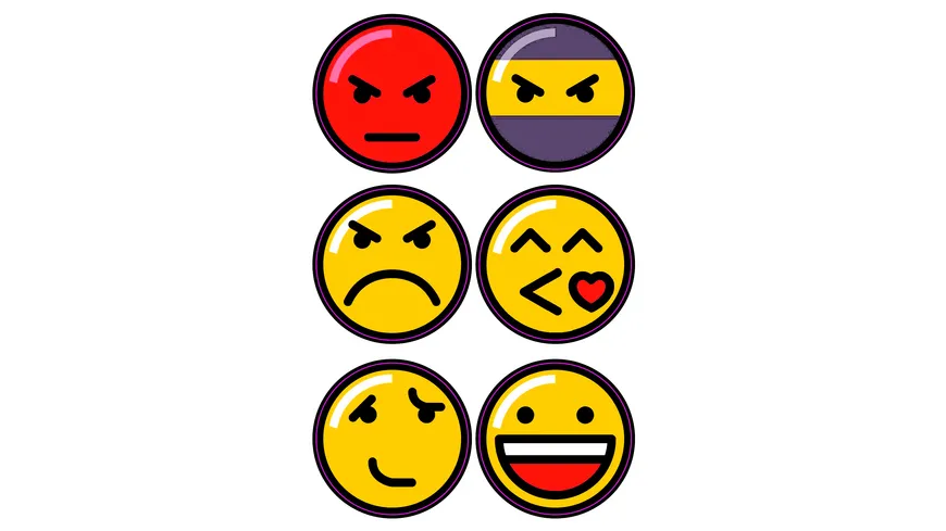 folia Rund-Sticker EMOJIS