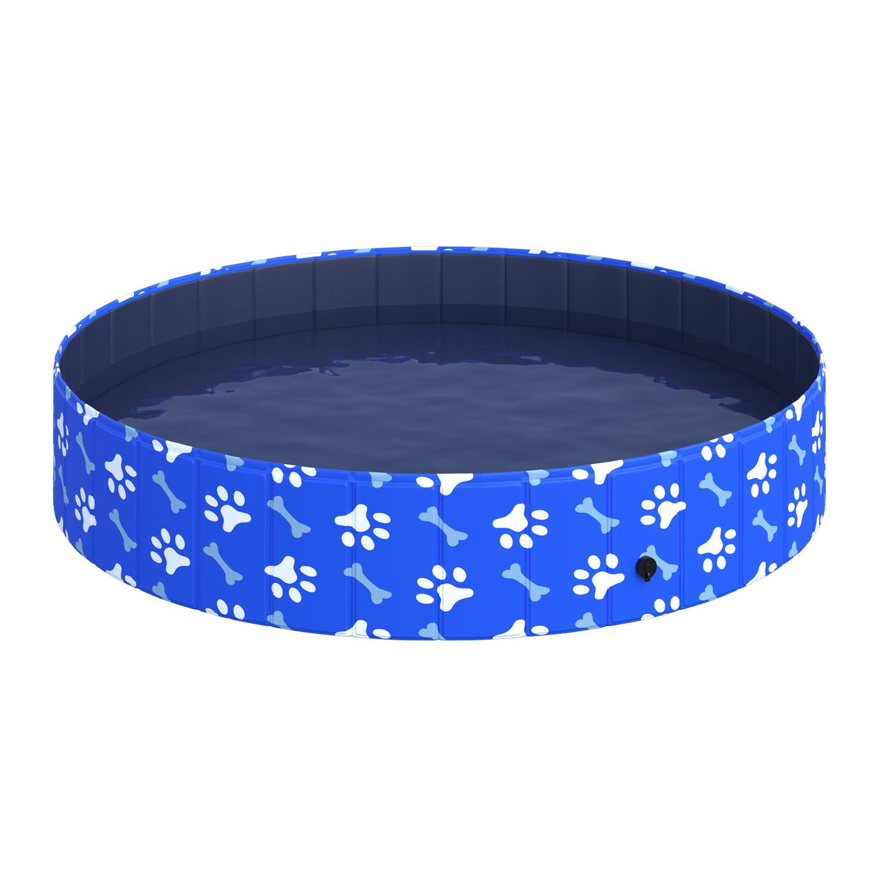 PawHut Hundebadewanne Hundepool Badewanne Swimmingpool Wasserbecken für Hunde und Katzen faltbar Ø160 x 30H cm