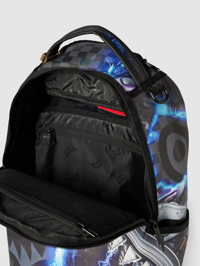 Rucksack mit Allover-Print Modell 'SHARKINATOR' in schwarz