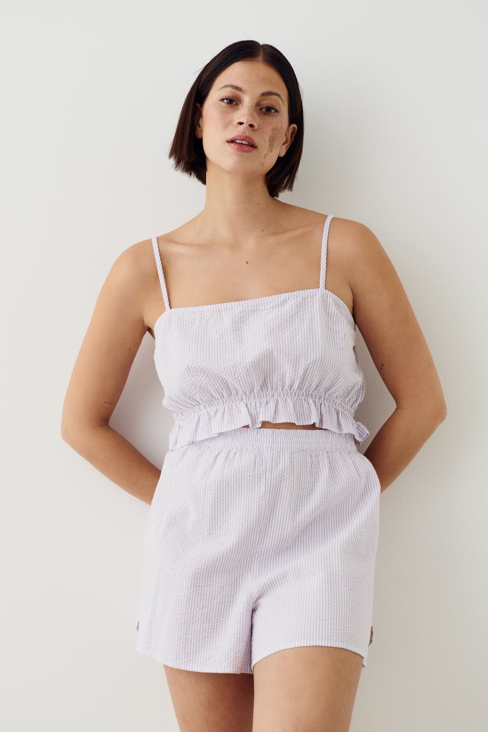 Seersucker pyjamas shorts