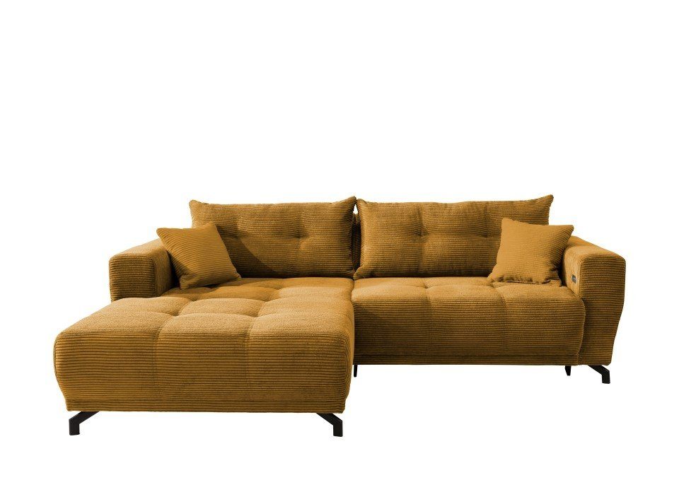 Myhomelando Ecksofa Renegade, mit elektronischer Sitzverbreitung, Kissen, Cord Bezug