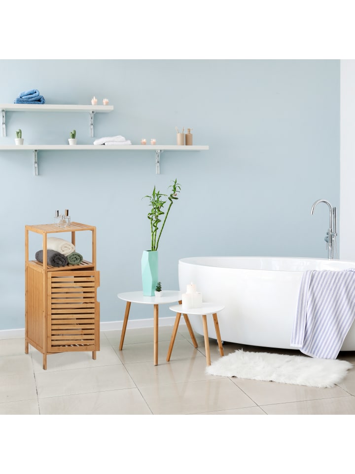 relaxdays Badschrank in Natur - (B)36,5 x (H)87 x (T)33 cm günstig kaufen onesize