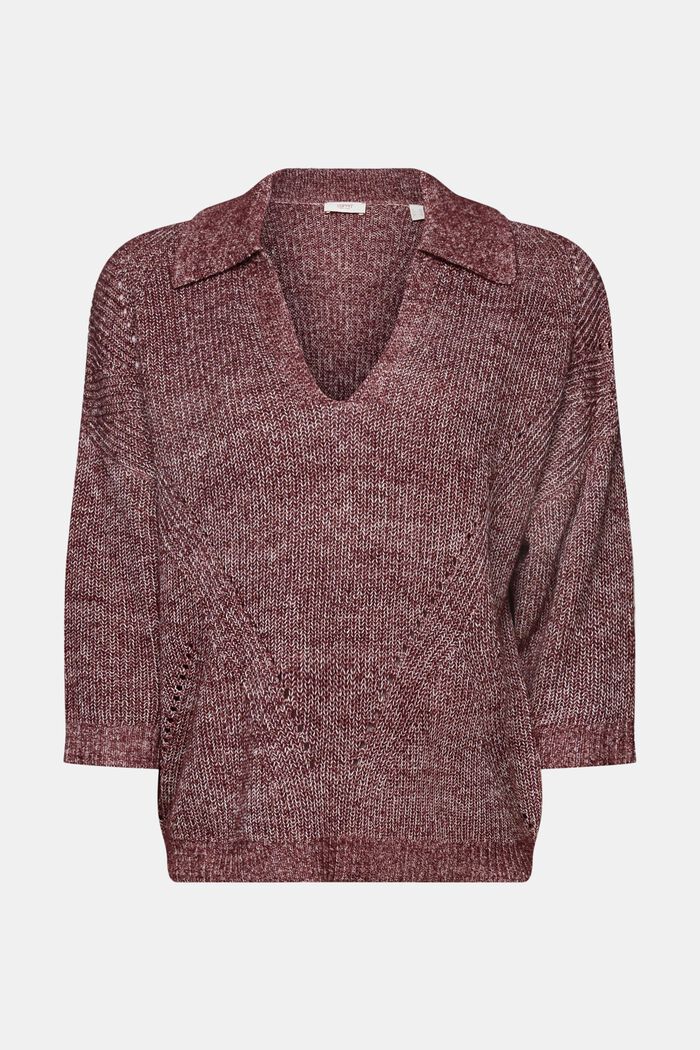 Pullover mit Polokragen, Baumwollmix