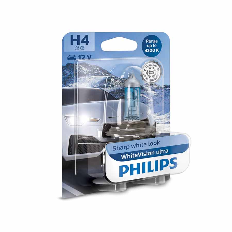 Philips WhiteVision ultra H4 Glühlampe, 1 Stück - ATU