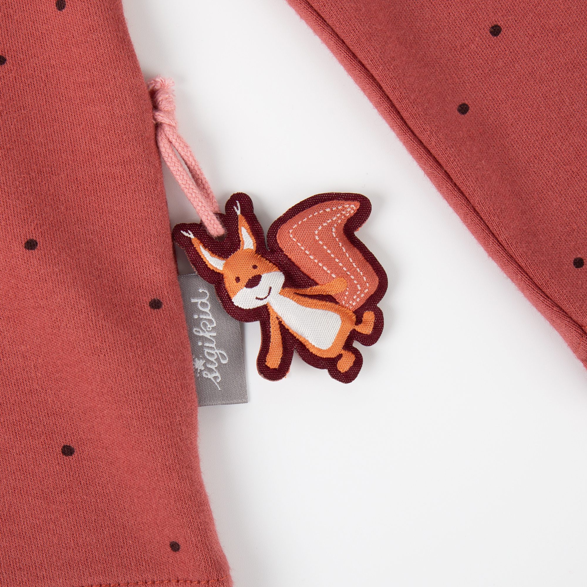 Kinder Langarmshirt mit Eichhörnchen Motiv, rotbraun mit