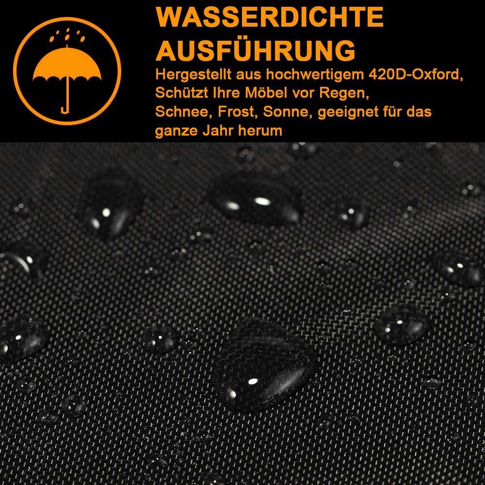 Qelus Gartenmöbel-Schutzhülle Gartenmöbel Abdeckung, Lounge L-Form Sofa Wasserdicht Schutzhülle, Winddicht UV-Beständiges Oxford Gewebe Schutzhülle für Garten