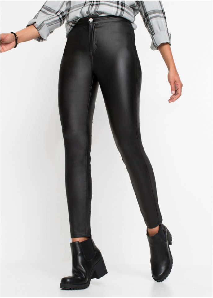 Lederimitat-Hose High Waist