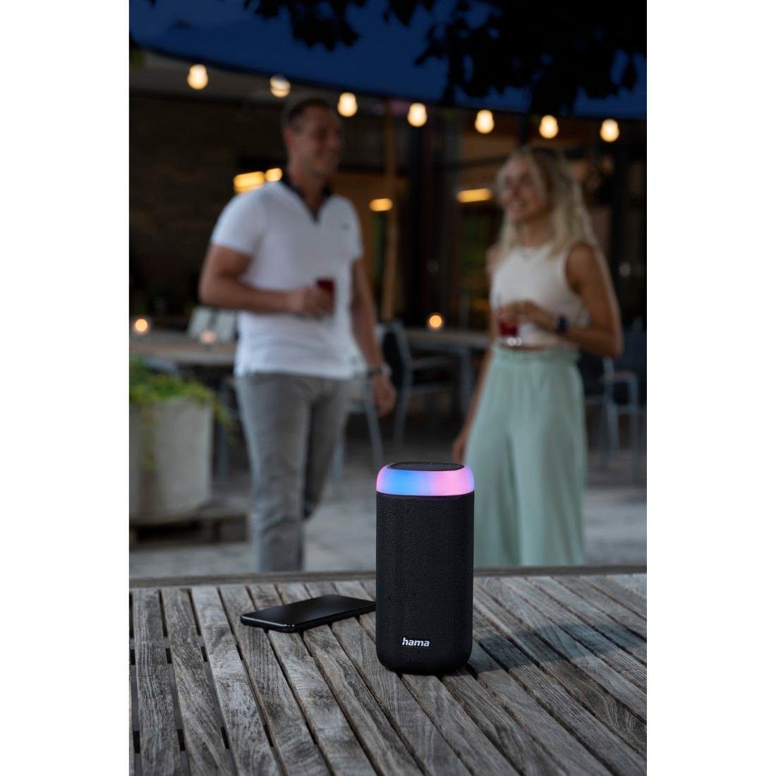 Hama Bluetooth Box Shine 2.0 LED Xtra Bass 360ᵒ Sound spritzwassergeschützt Bluetooth-Lautsprecher (Freisprechanlage,Xtra Bass,360ᵒ Sound)