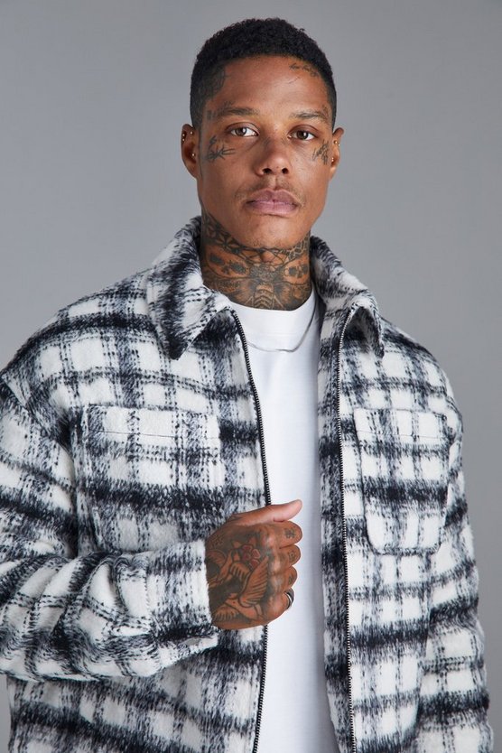 Kastige karierte Harrington-Jacke