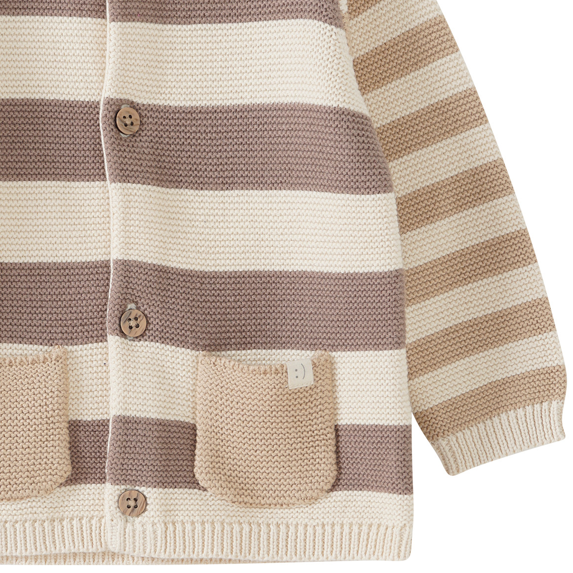 Baby Strickjacke mit Blockstreifen