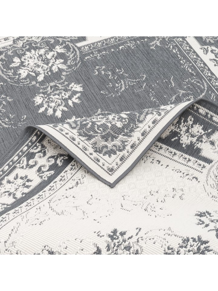 Pergamon In- und Outdoor Teppich Beidseitig Cape Cod Bordüre in Grijs günstig kaufen