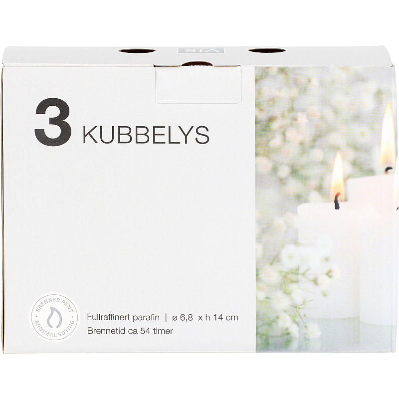 Vie Home Kubbelys 3-pk ø 6,8x14 cm