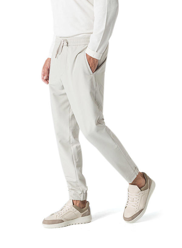 BOSS Green, Funktionshose, Mikrofaser wasserabweisend, hellbeige