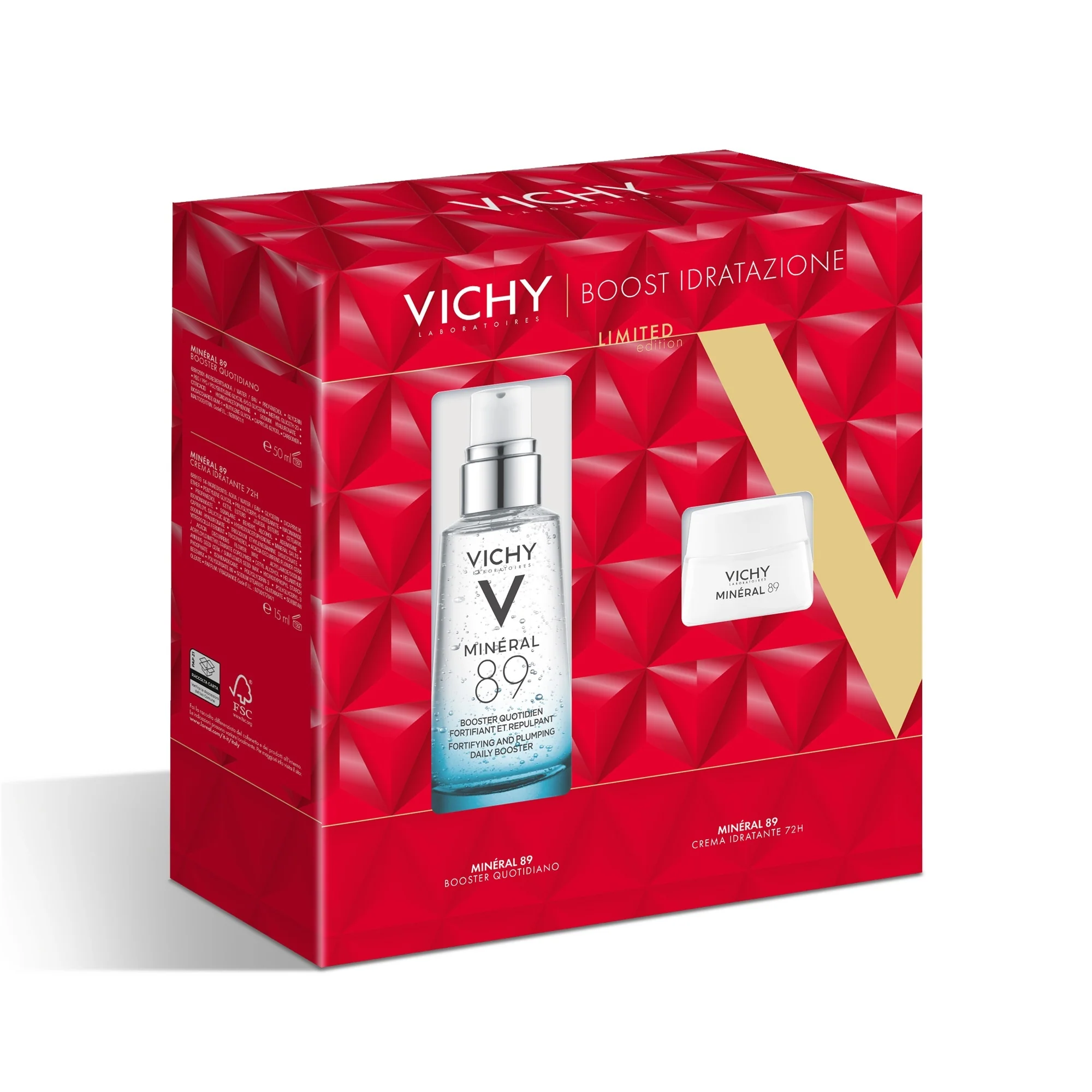 „Mineral 89“ rinkinys „Mineral 89 Booster“ serumas + „Mineral 89“ kremas – drėkinamasis rinkinys, 24 valandų drėkinamoji veido procedūra
