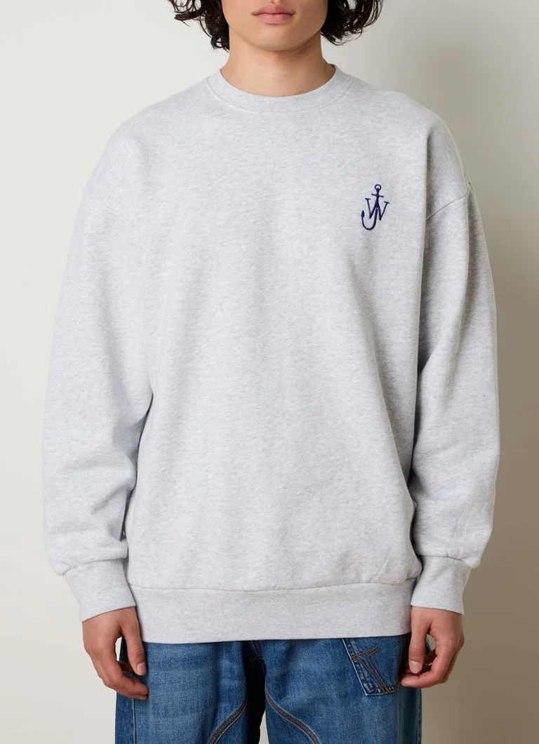Pull en coton biologique JW Anderson avec logo brodé et imprimé au dos