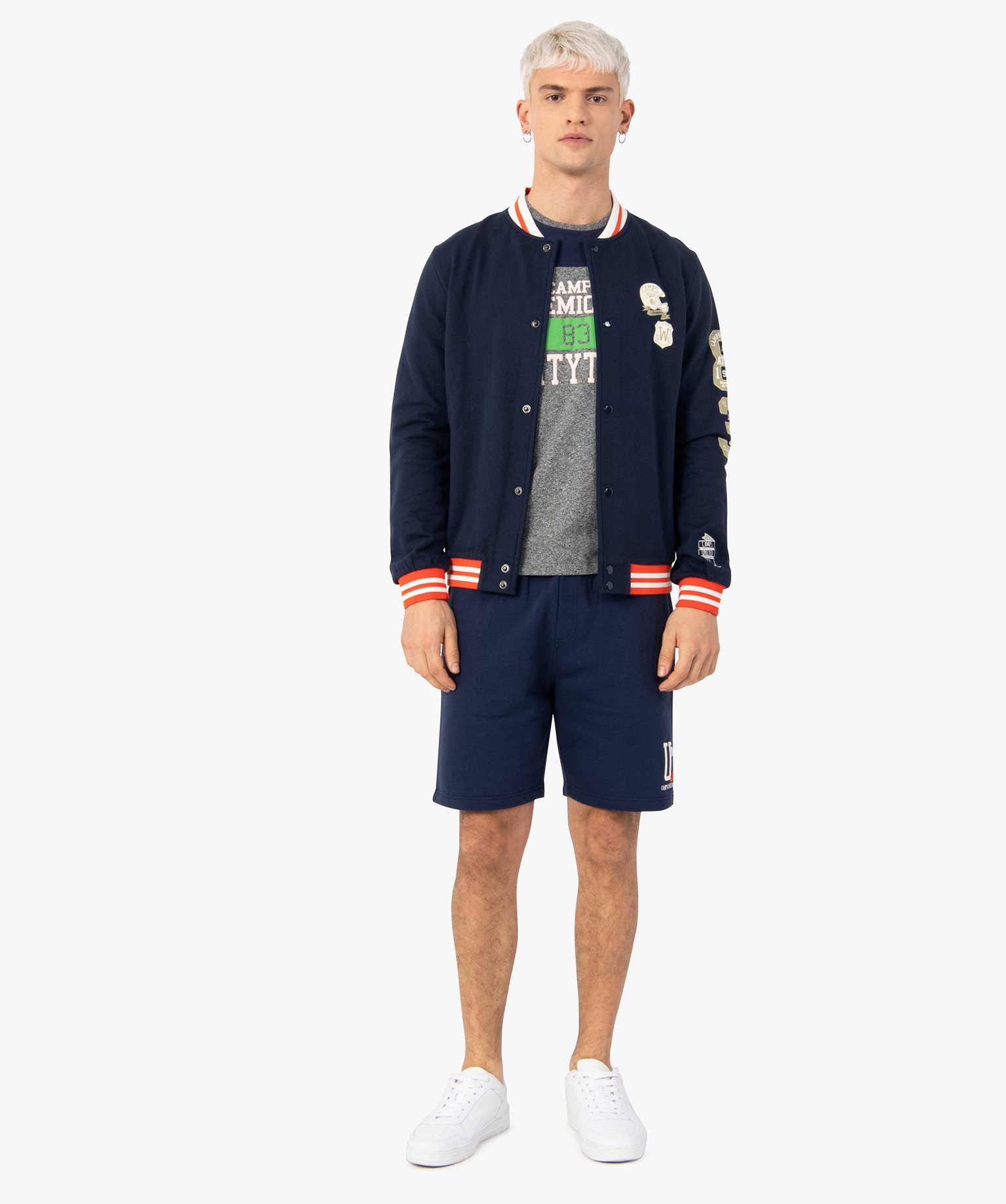 Tee-shirt homme bicolore à manches courtes – Camps United gris | GEMO