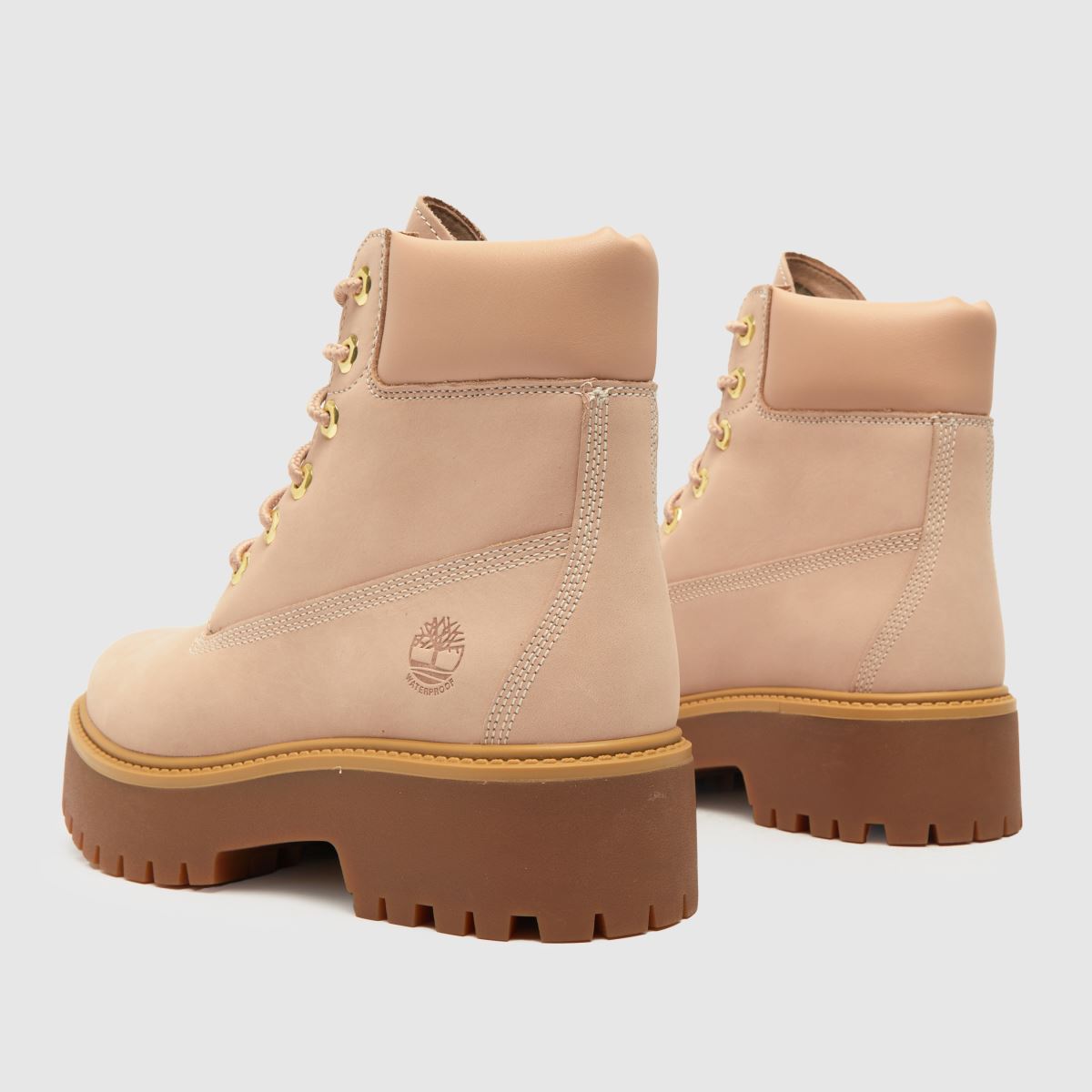 Škornji z vezalkami Timberland Stone Street v bež barvi