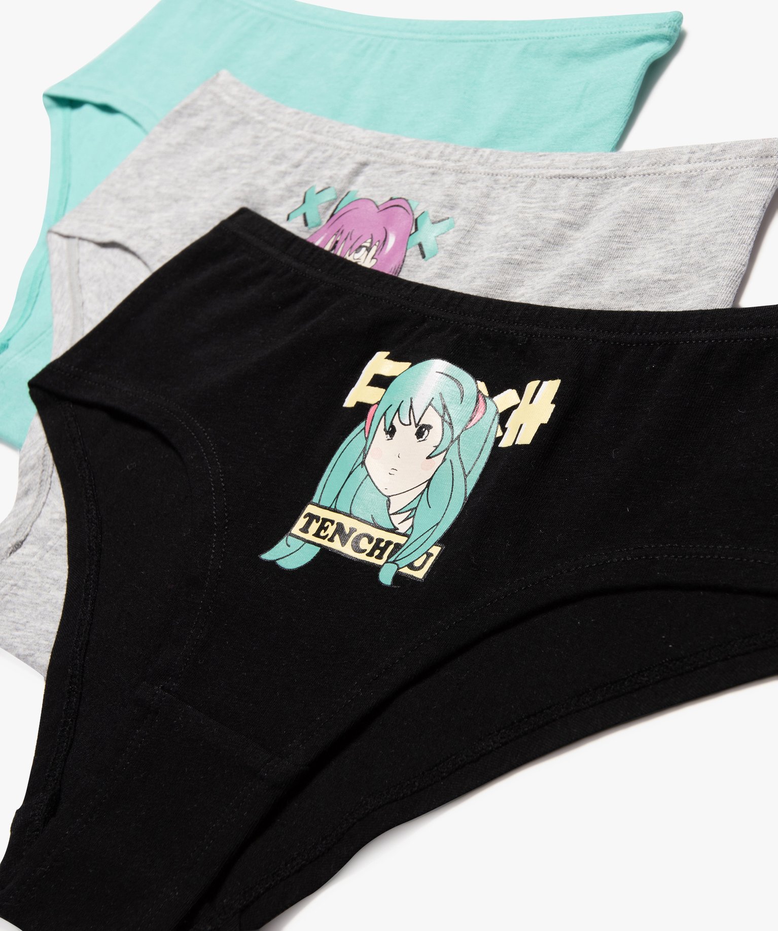 Shorties à motif manga en coton extensible fille (lot de 3) multicolore | GEMO