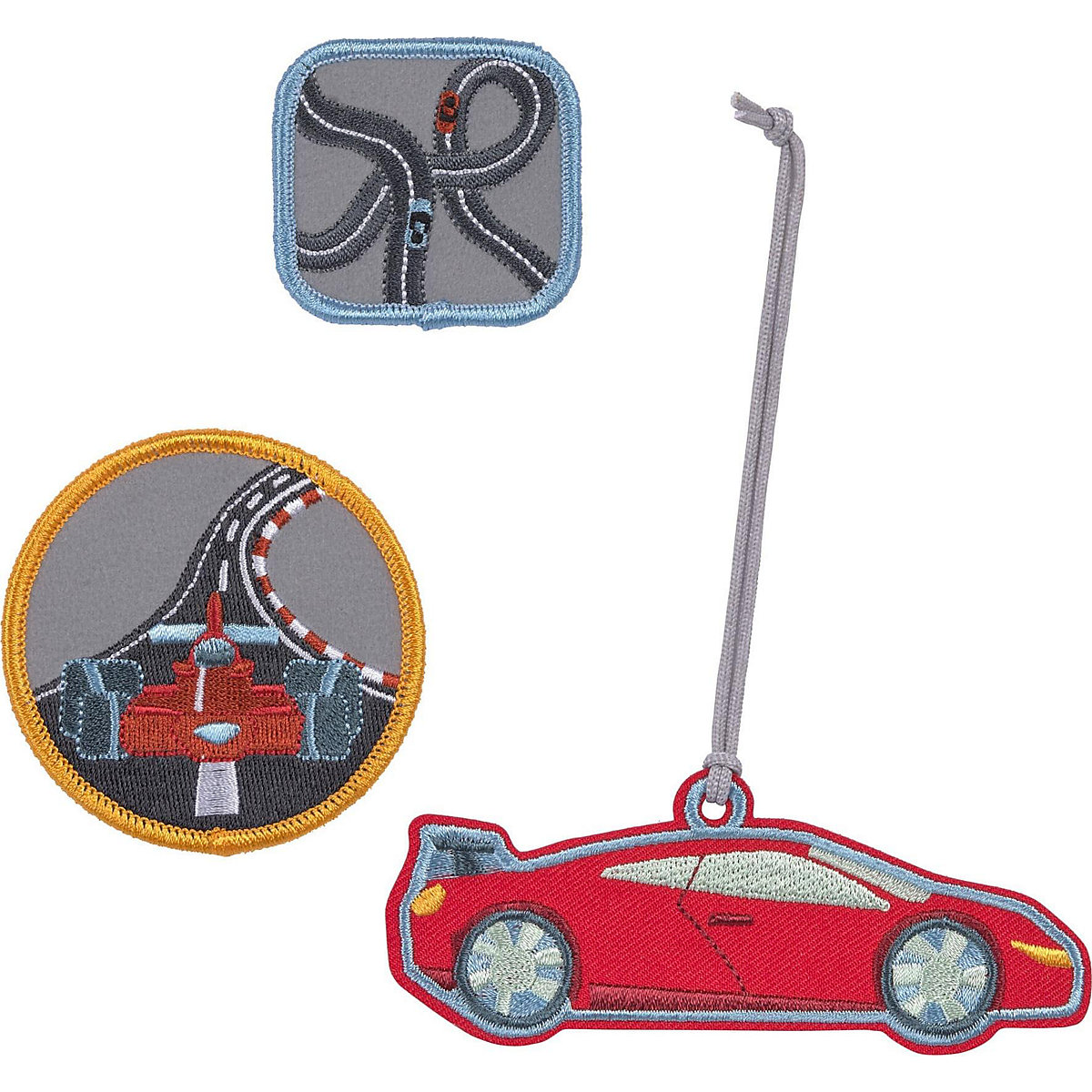Patches für Schulranzen & Taschen Racecar, 3 Stück