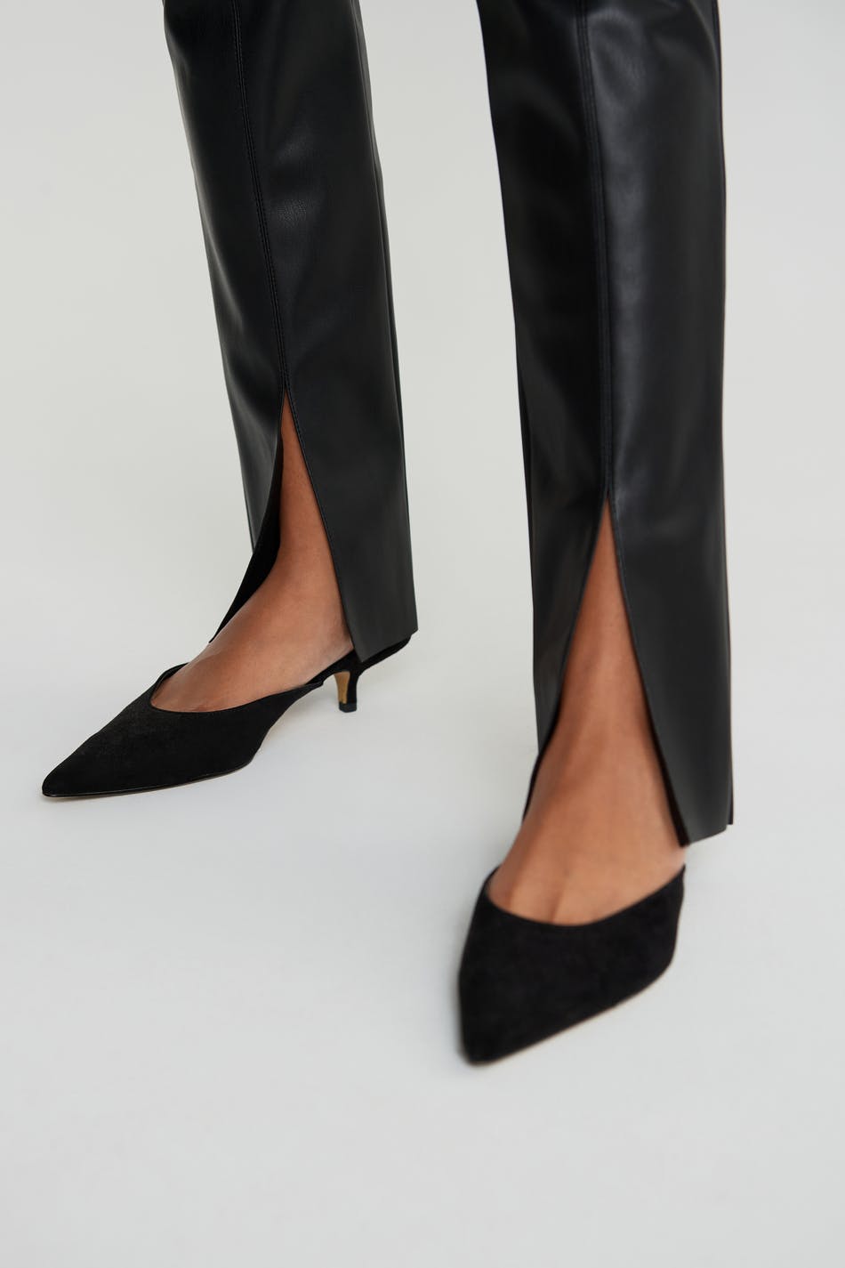 Gigi PU slit trousers