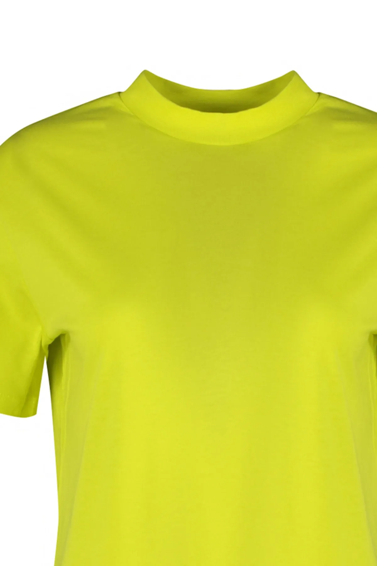 Trendyol Collection  Ölgrünes Basic-Strick-T-Shirt mit Stehkragen aus 100 % Baumwolle TWOAW20TS0096