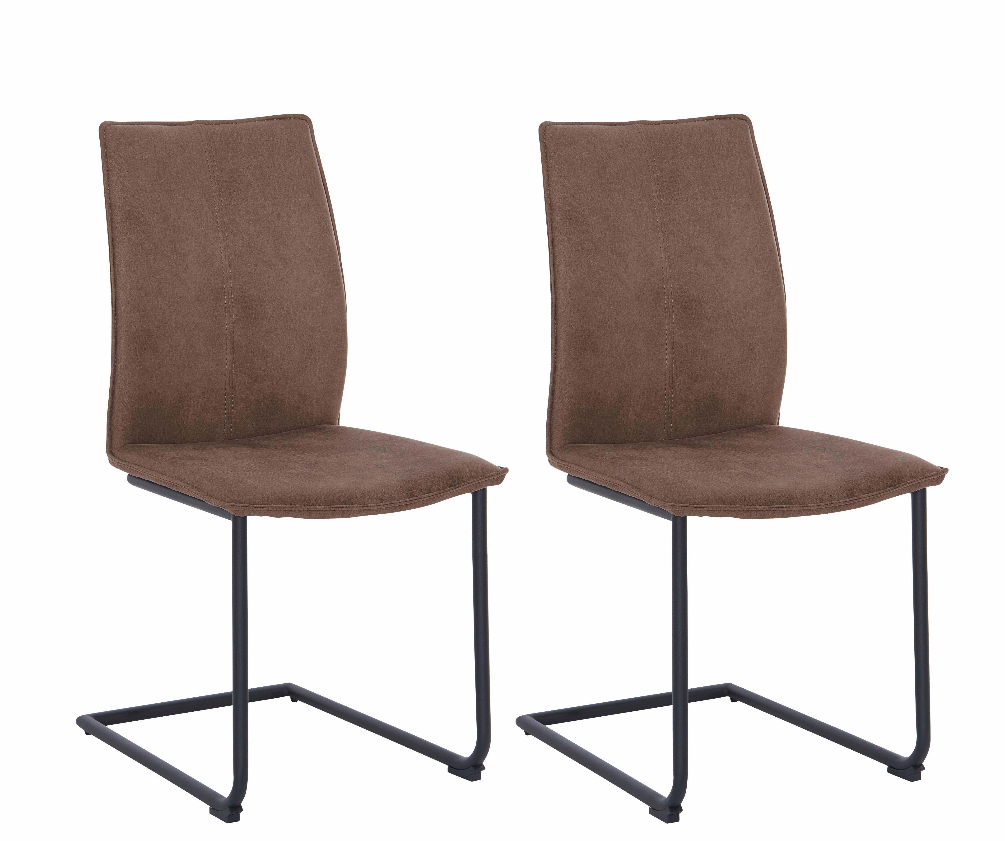 NIEHOFF SITZMÖBEL Freischwinger Capri (Set, 2 St), Gestell aus Eisen, Bezug in Microfaser oder Leder