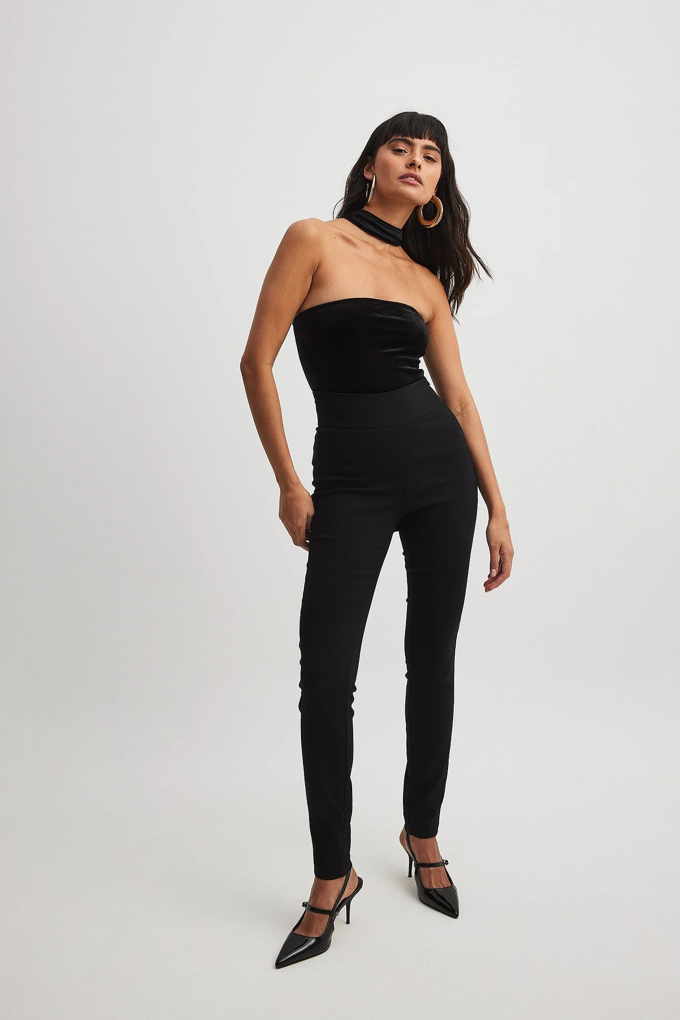 Samt-Top mit Choker