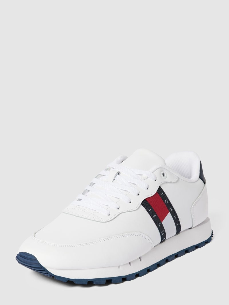 Sneaker mit Label-Details Modell 'TOMMY JEANS LEATHER RUNNE' in weiß