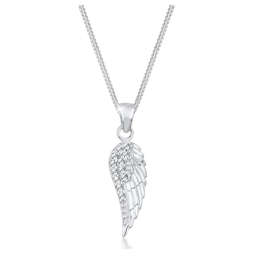 Elli Elli by Julie & Grace Collier Femme Aile avec Cristal en Argent 925, Collier mati collier