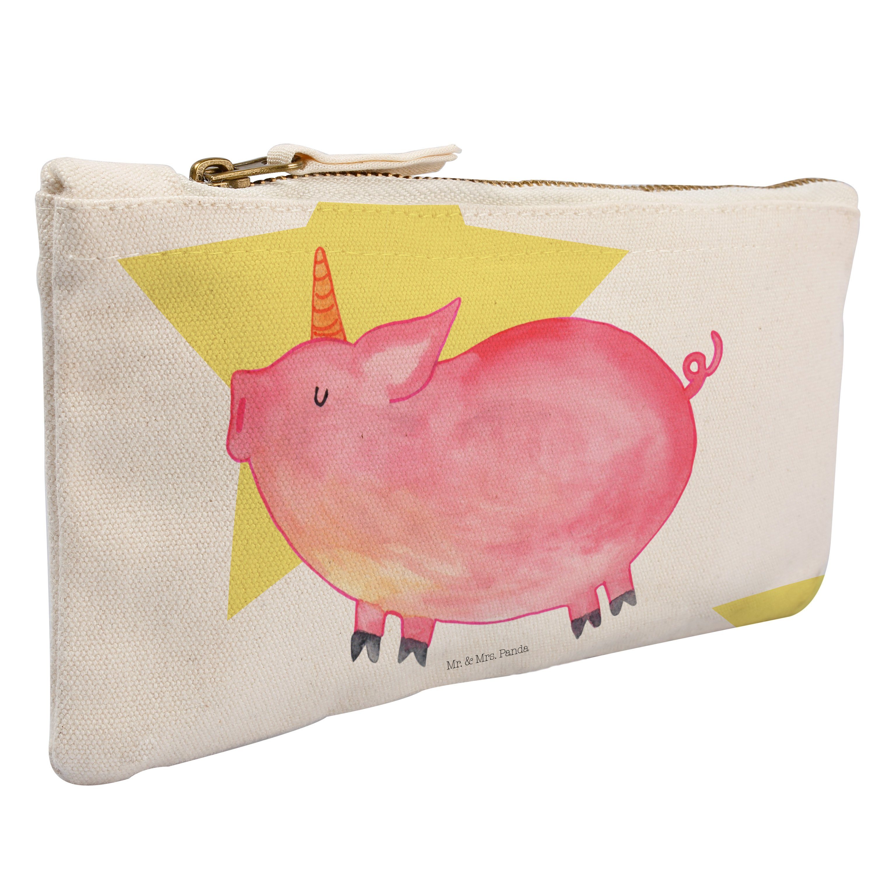 Mr. & Mrs. Panda Kosmetiktasche Einhorn Schweinhorn - Weiß - Geschenk, Damen, Unicorn, Makeup, Kosmet (1-tlg)