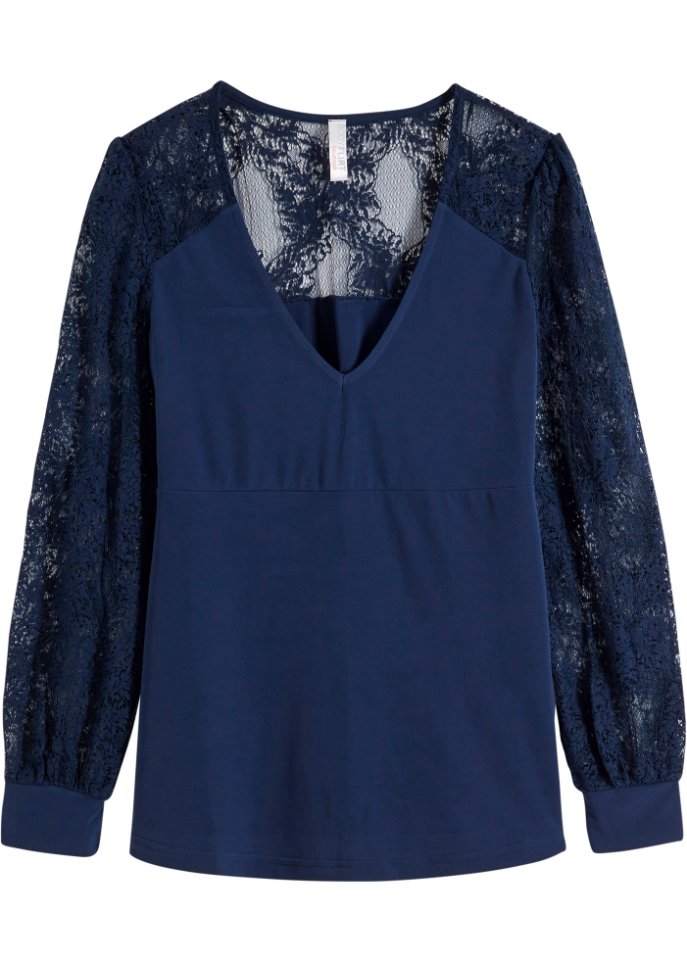 Langarmshirt mit Spitze