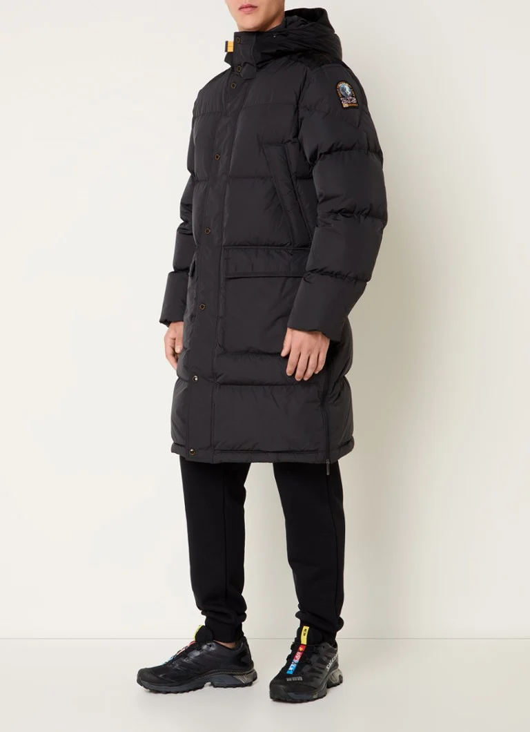 Parka acolchoada Parajumpers Long Bear com enchimento de plumas e capuz.