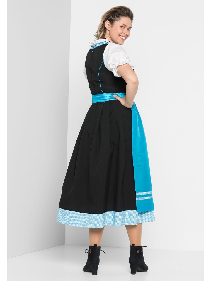 sheego Dirndl in schwarz-türkis günstig kaufen