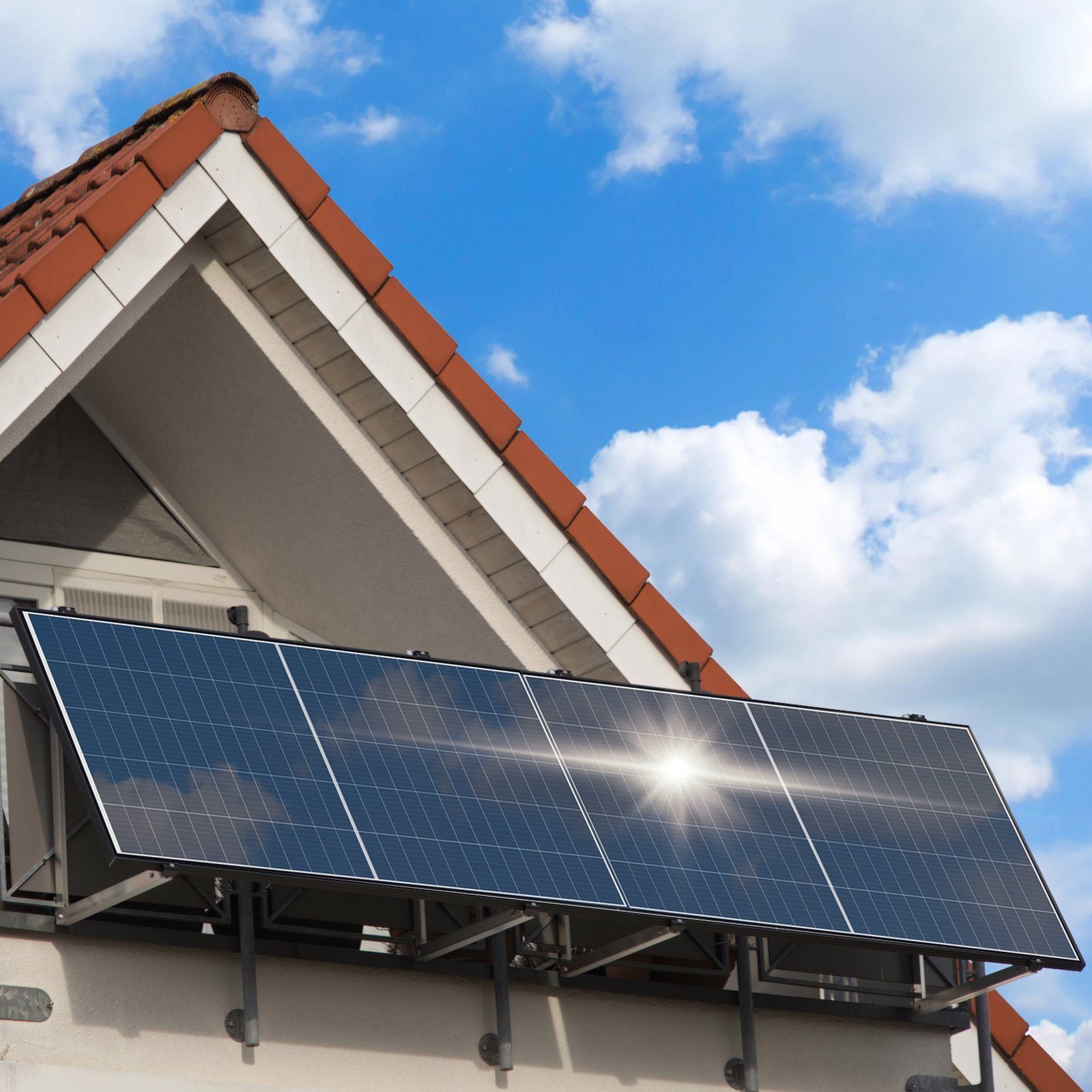 SUNNIVA Solaranlage Balkonkraftwerk 1100W, 800,00 W, Monokristallin, (DEYE Wechselrichter (drosselbar auf 600W oder 800W), Solaranlage Komplettset mit 5m Anschlusskabel für Schuko Steckdose, Balkon Mini-PV Anlage mit WIFI APP und Stromerzeugung Messu