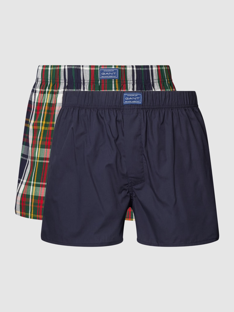 Boxershorts mit Label-Detail im 2er-Pack in dunkelblau