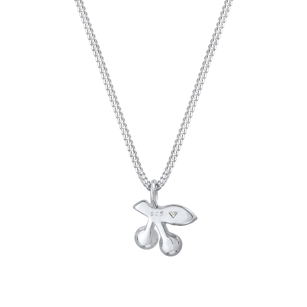 Elli Elli Collier Cerise Pendentif avec Cristaux Mignon Collier Enfants - (925/1000) A collier