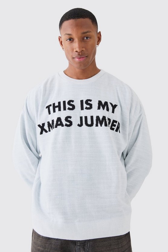 Oversize Weihnachtspullover mit This Is My Christmas Print
