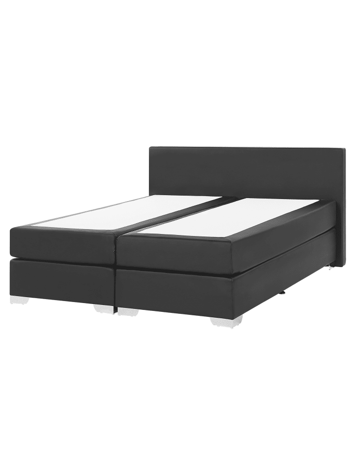 Beliani Doppelbett PRESIDENT in Schwarz/Silber - (W) 170 x (H) 90 x (L) 210 cm günstig kaufen onesize