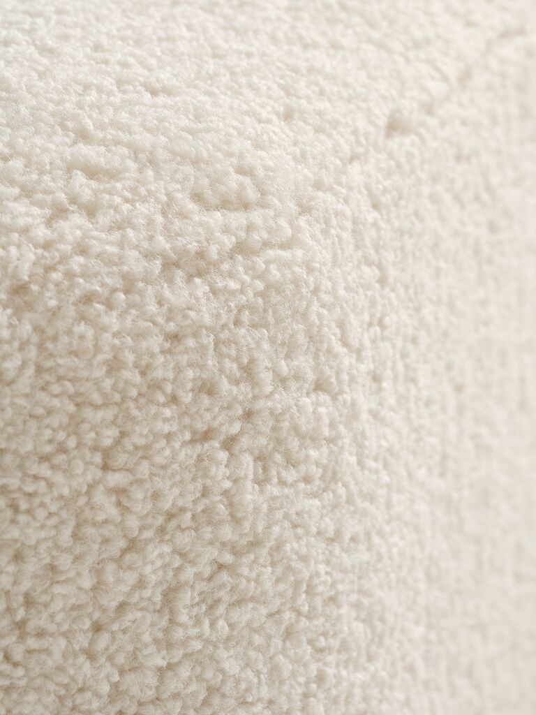 Puf OREBO 84x45 em tecido macio e branco-creme
