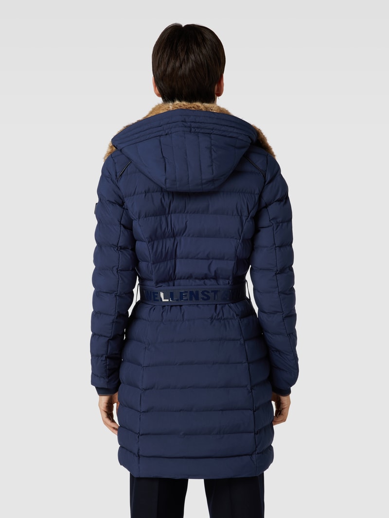 Funktionsjacke mit Kunstfellbesatz Modell 'ABENDSTERN' in marineblau