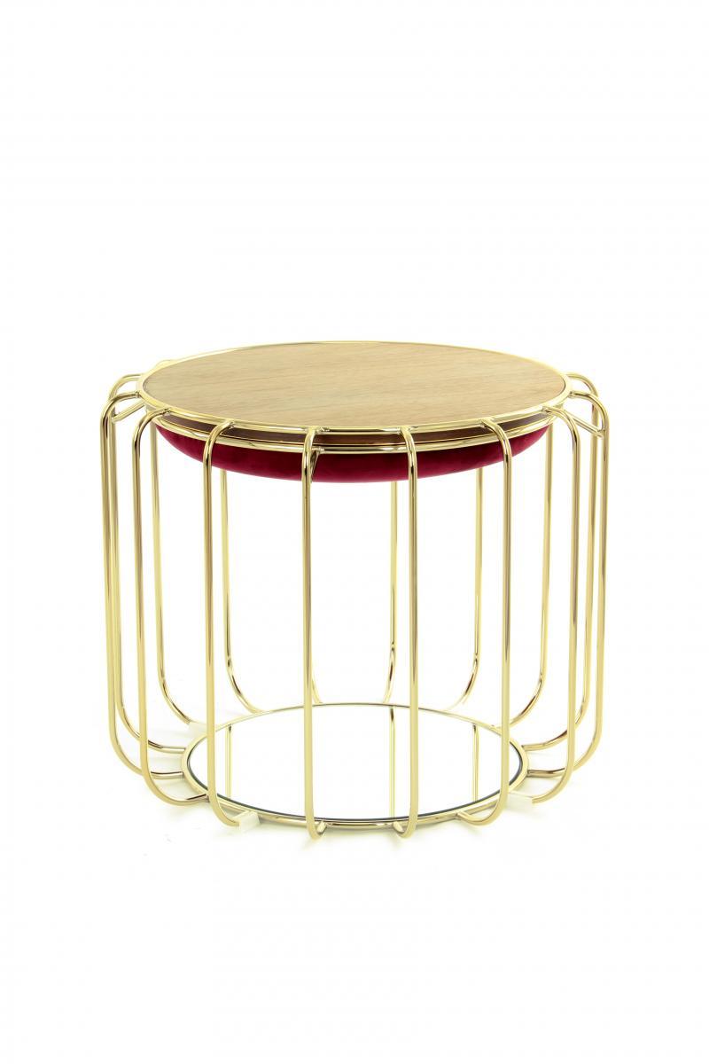 Kayoom Beistelltisch / Pouf Comfortable 110 Rot / Gold